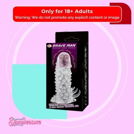 Brave Man Vibrating Penis Sleeve, Transparent