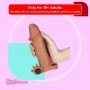 Penis Extension Sleeve with Scrotum Ring Add 3" Pleasure X Tender Vibrating Brown - Lovetoy