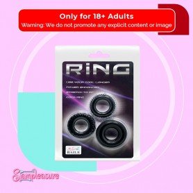 Pretty Love Ring Black 3 Pack